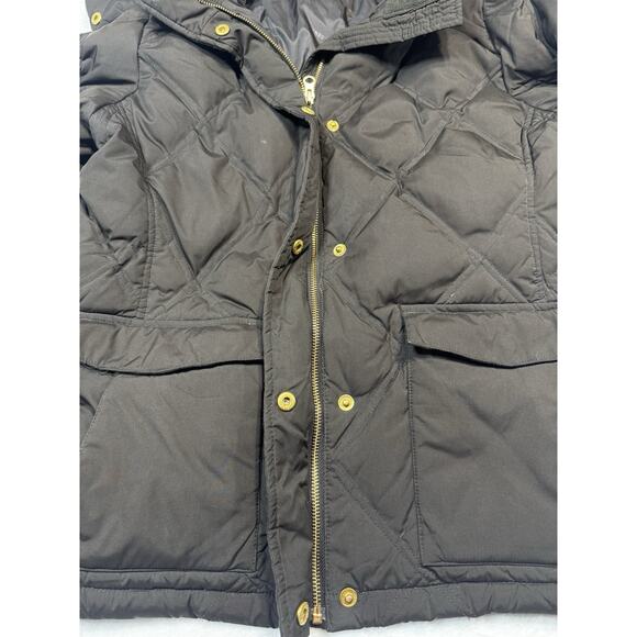 Lands End Puffer Parka Coat Women's M/P Brown Down Filled Fur Trim Hood Winter - Picture 3 of 12